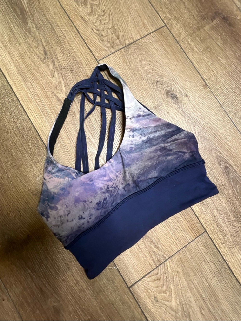 lululemon athletica Strappy Sports Bra in Navy and Marble